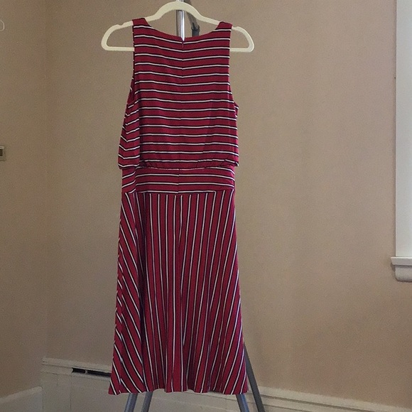 Loft Mixed Stripe Flare Dress - Picture 2 of 7